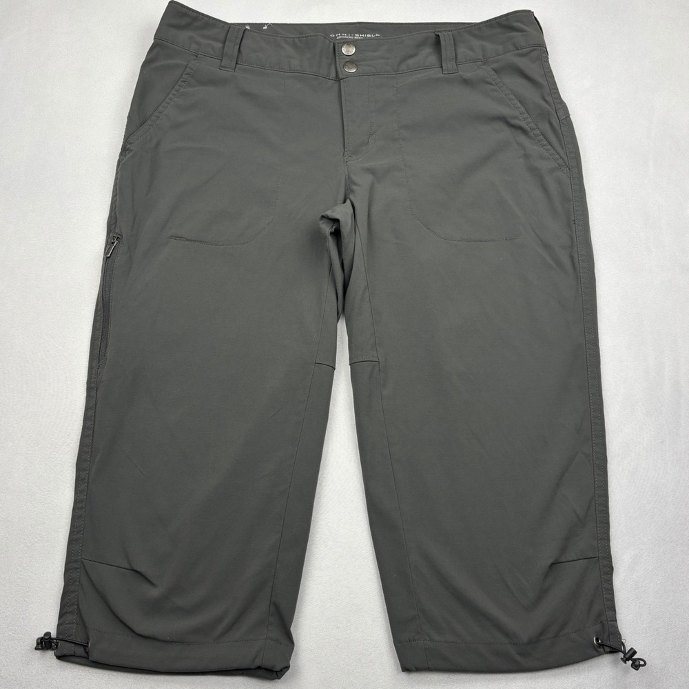 Columbia Saturday Trail Pants Womens Size 10 Gray Omni Shield Hiking Capris Crop